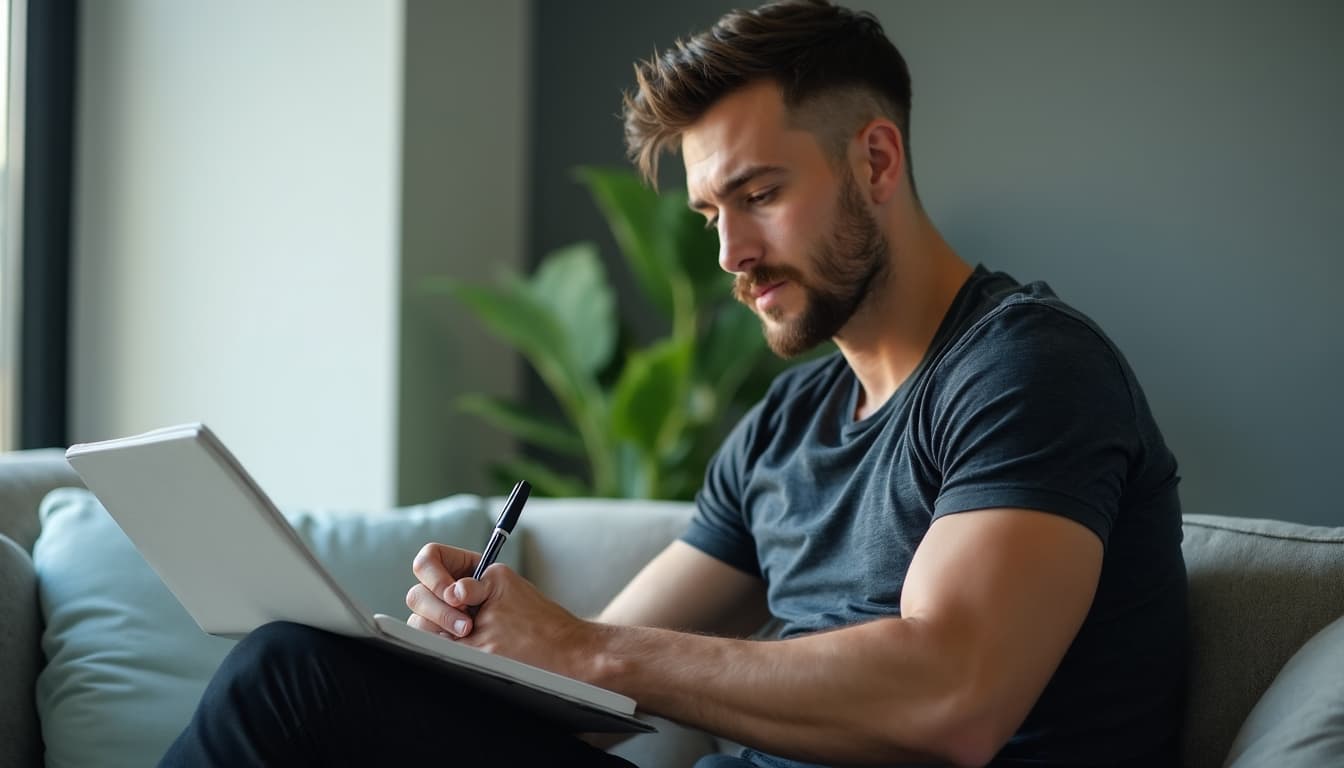 Man journaling