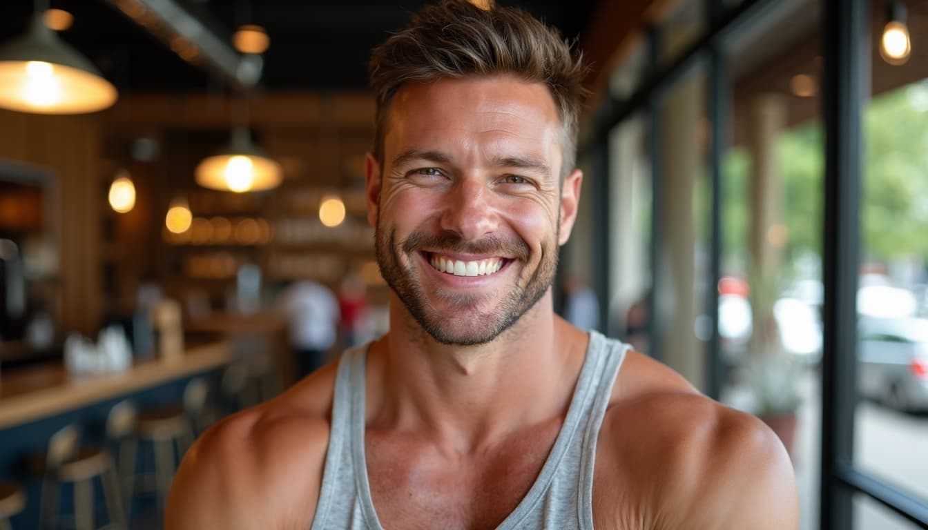 Charismatic man exuding confidence
