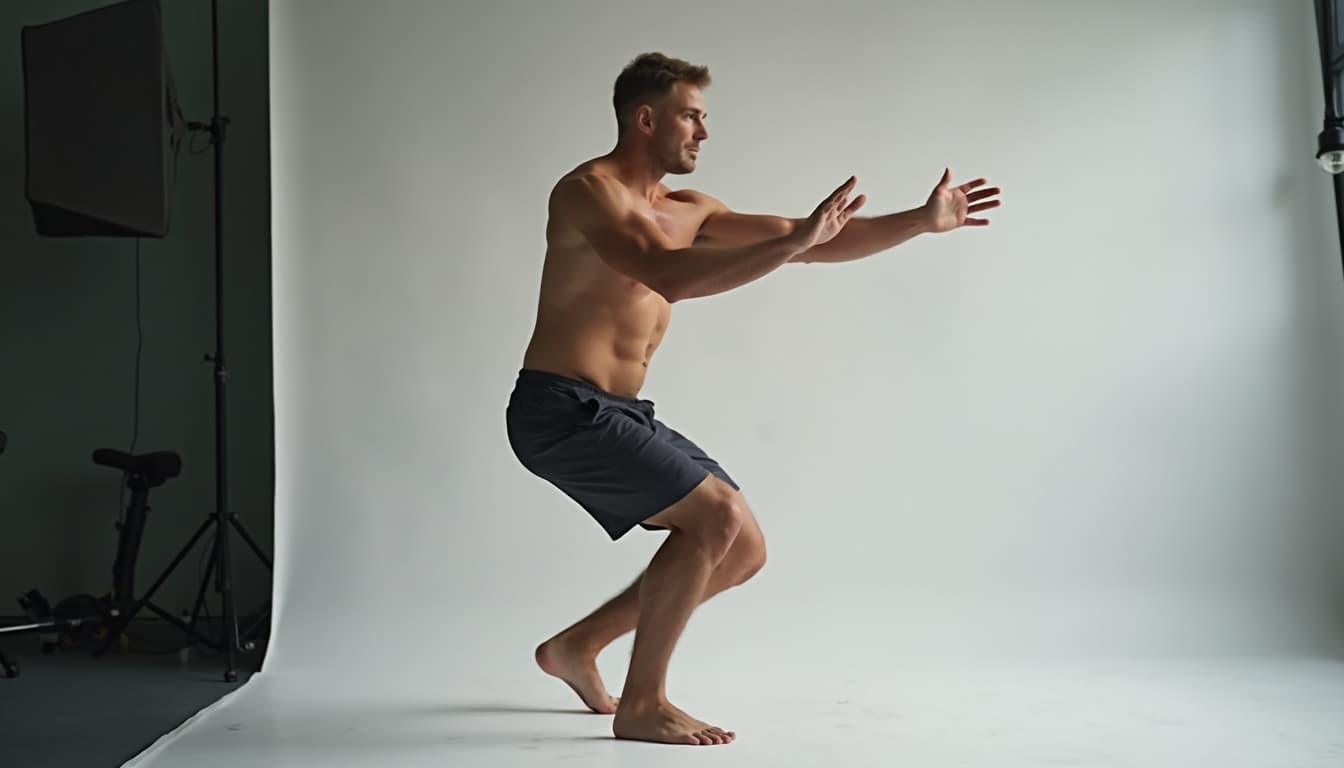 Ein Mann mit Restless-Legs-Syndrom, der eine beruhigende Übung macht