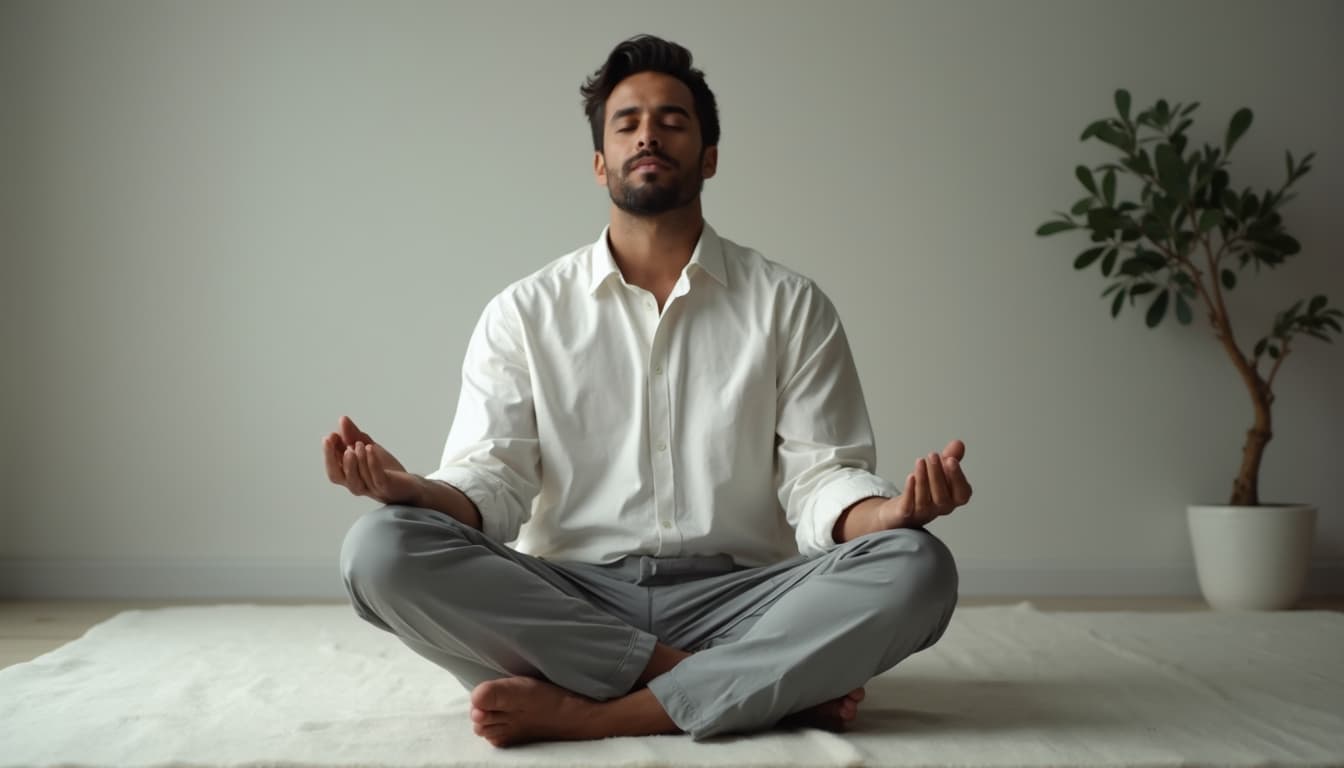 A man practicing mindfulness for insomnia