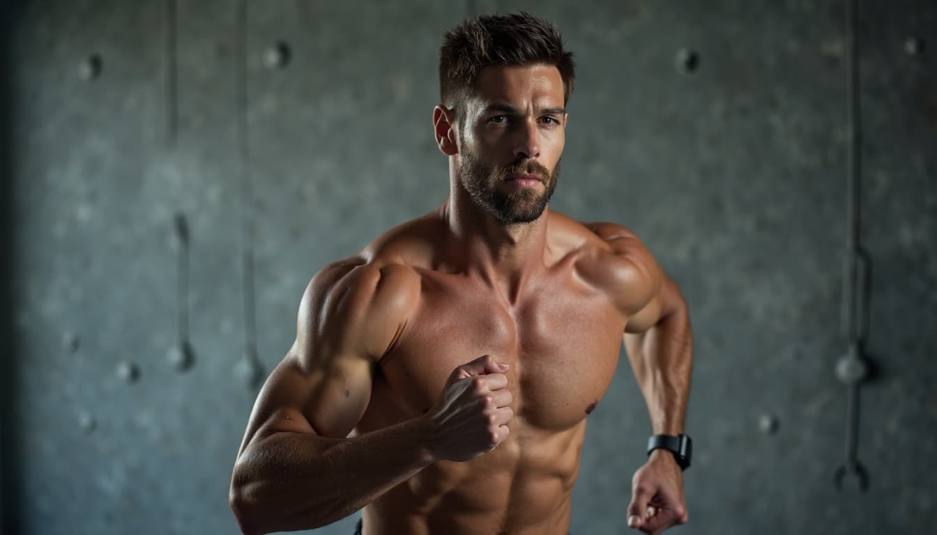 Man Doing Cardiovascular Exercise