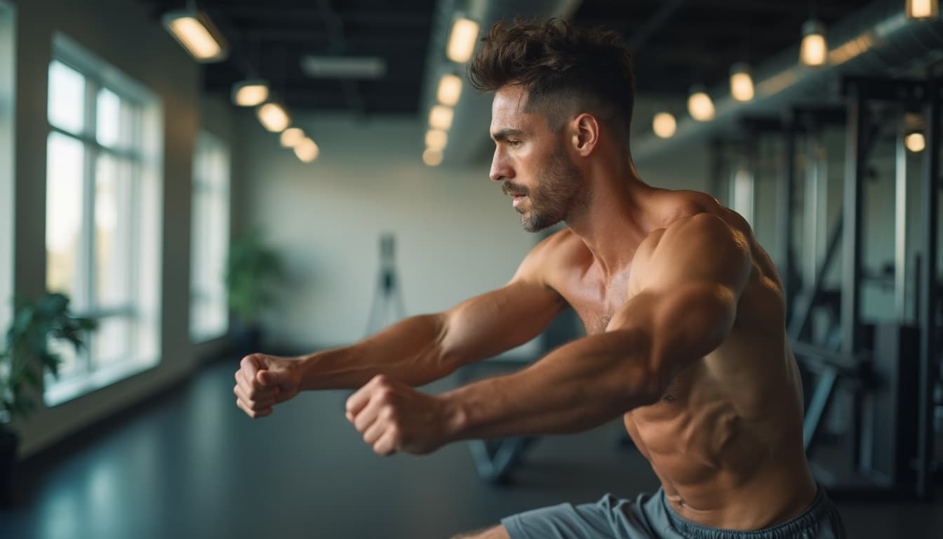 Atleta masculino mejorando el sueño con ejercicio