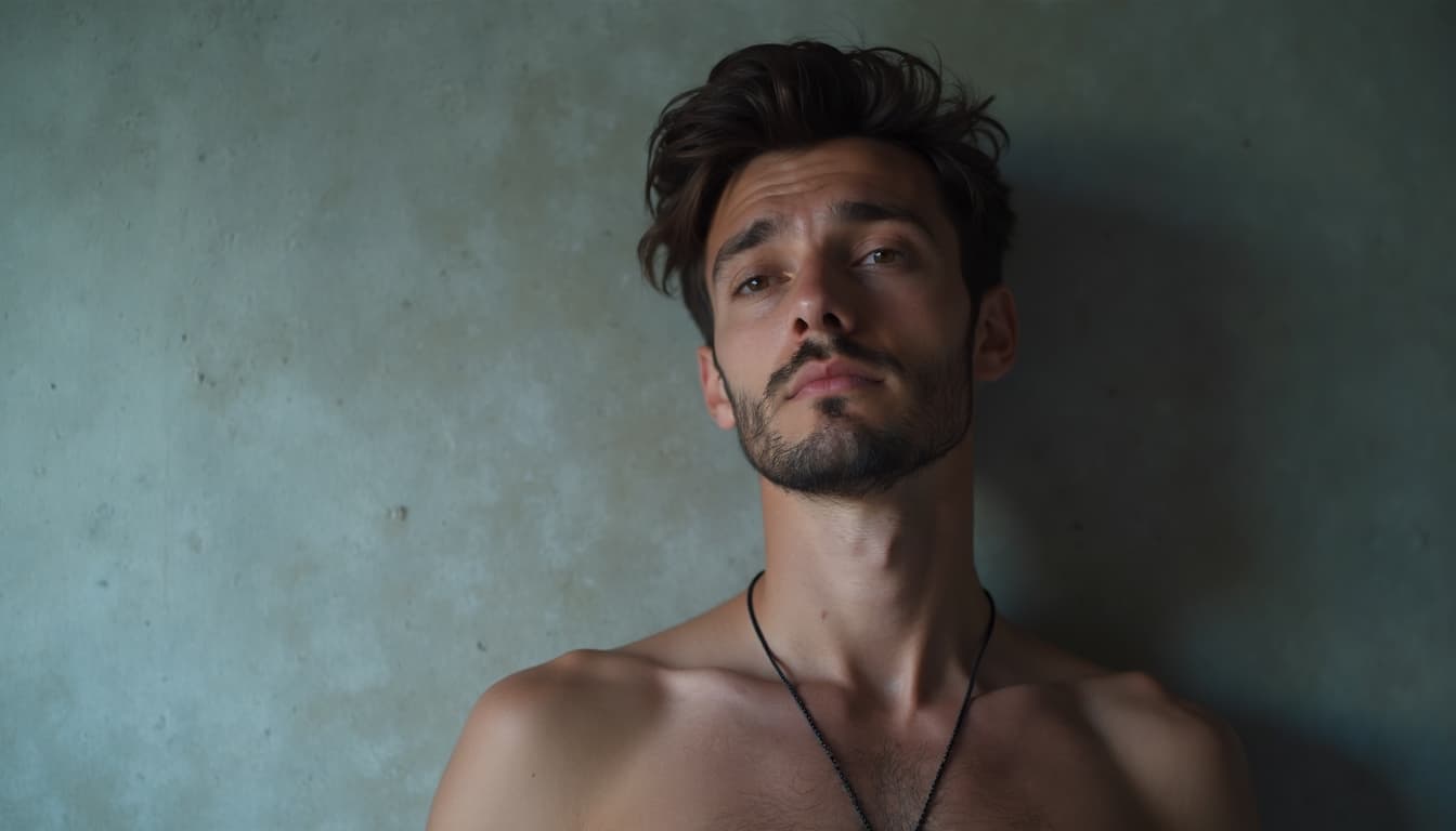 Postura natural de hombre experimentando curiosidad por trastornos del sueño