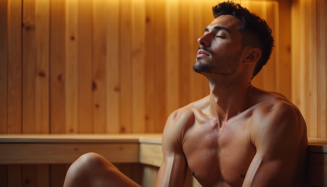 Calm man in serene heat