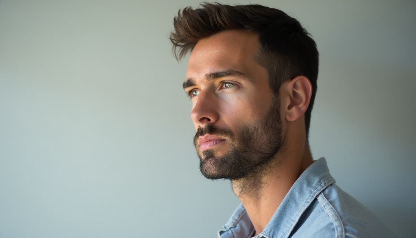 Young man contemplating mental health