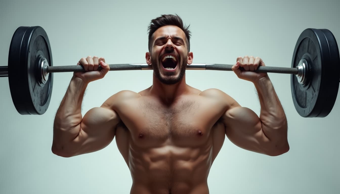 Man Exercising with Weights