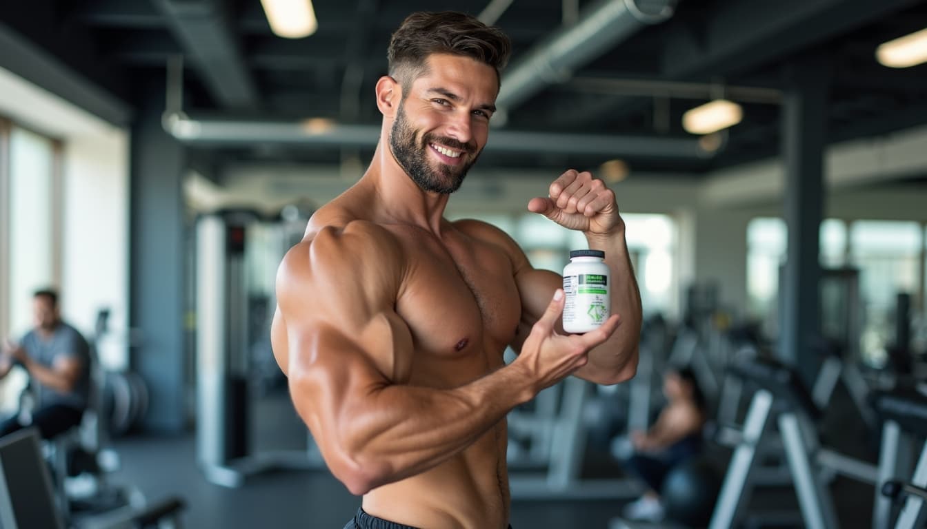 Man taking a Vitamin D supplement