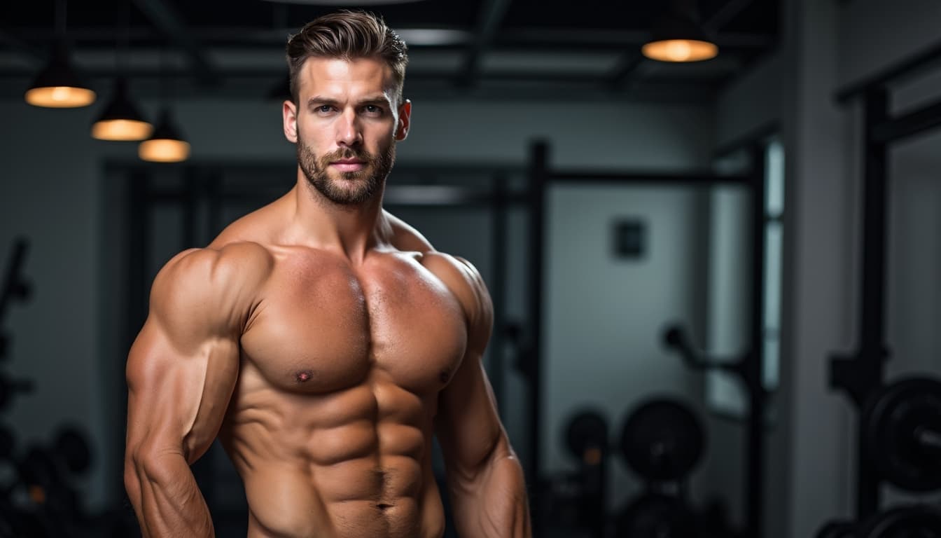 Confident Man in Fitness Studio