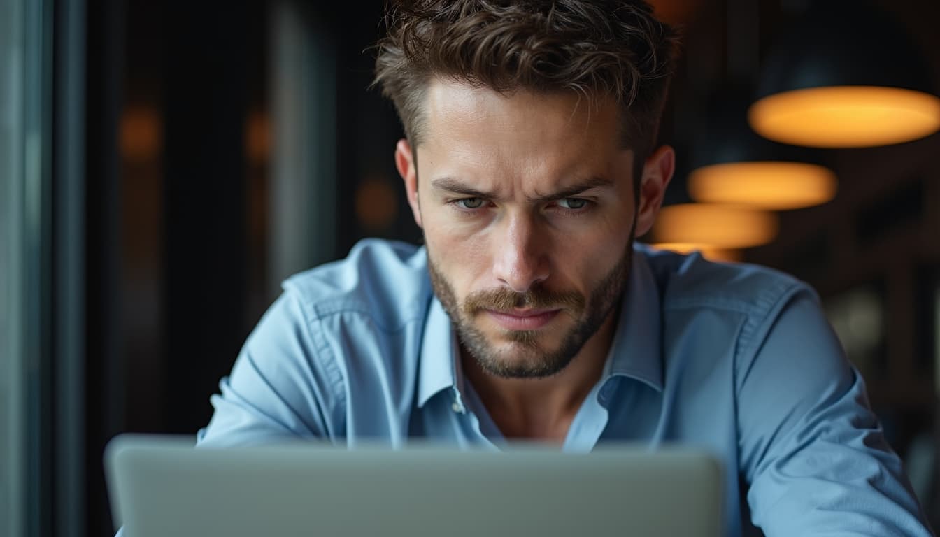 Man Working on Laptop