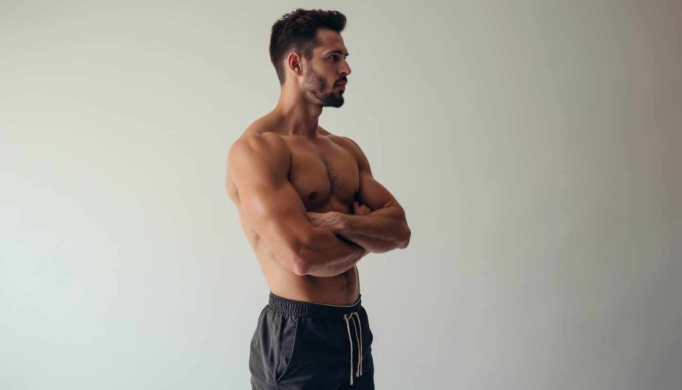 A determined man in a thoughtful pose