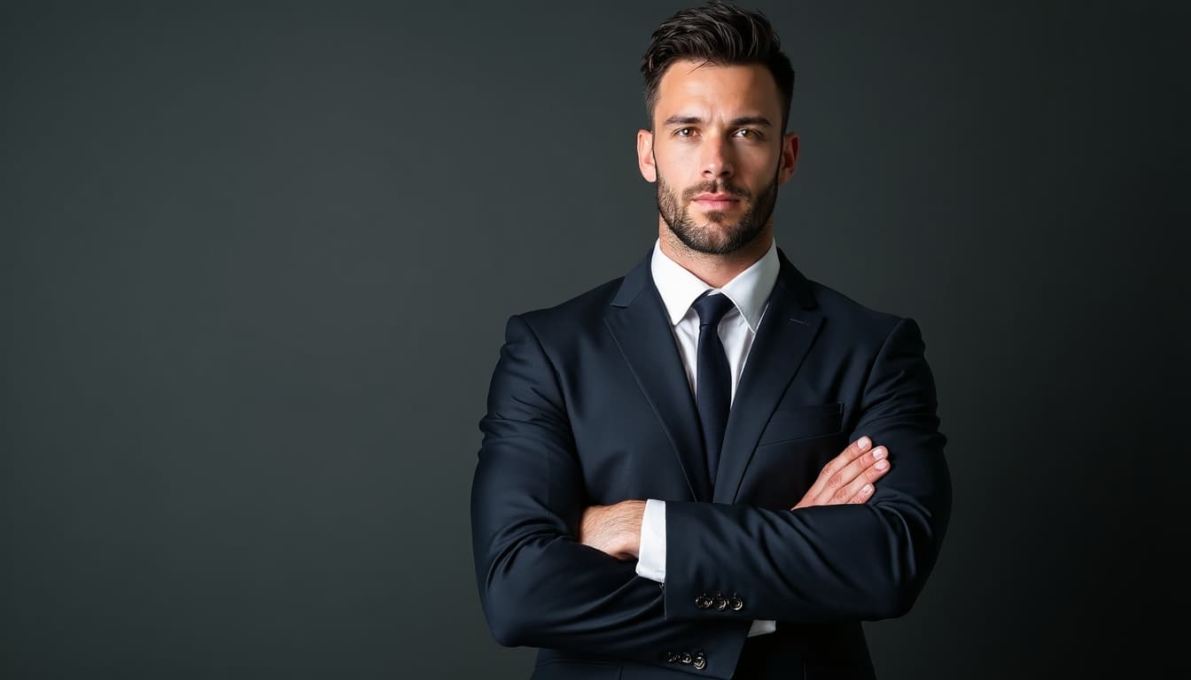 Man exuding confidence in a business setting