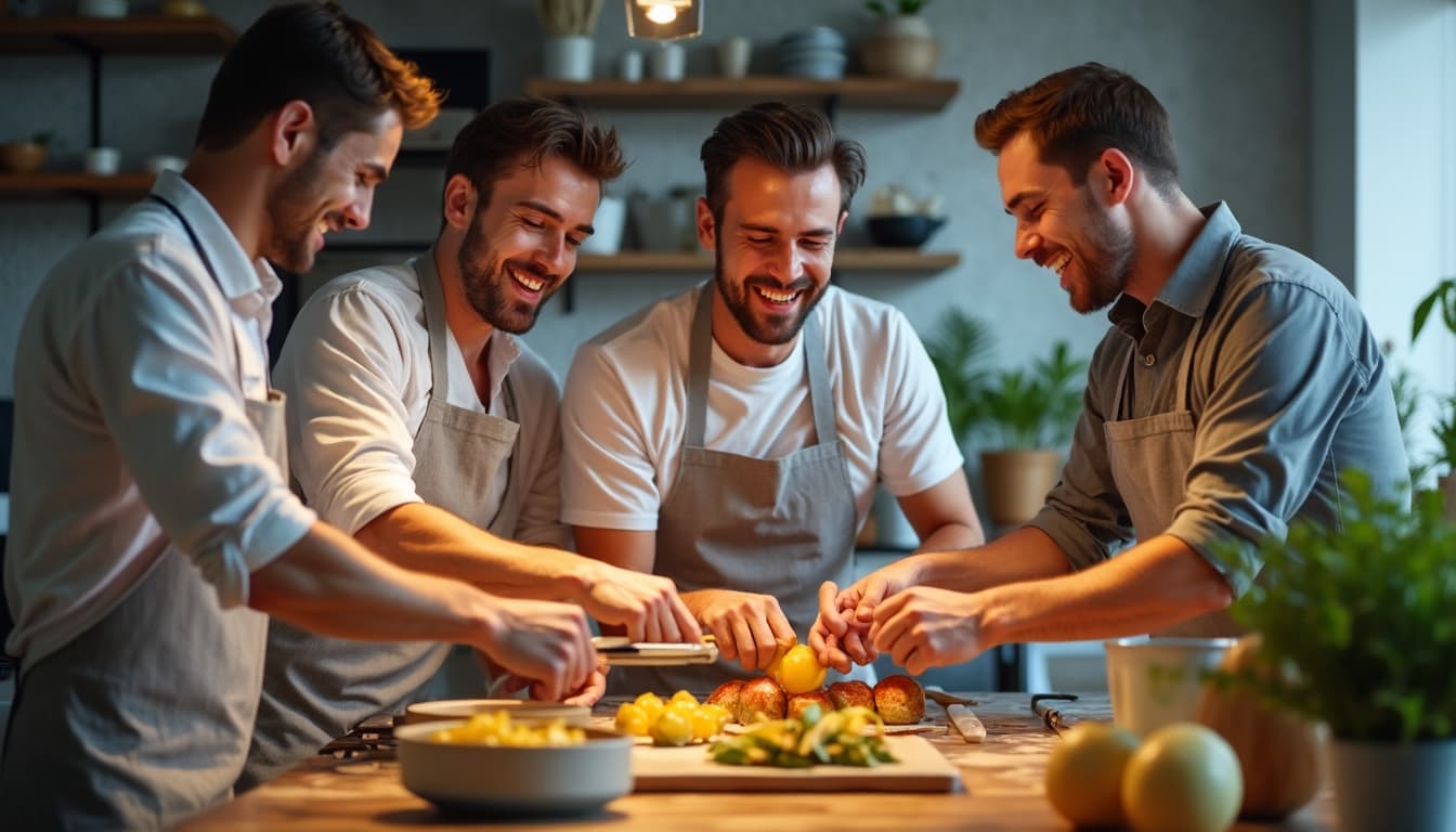 Friends Cooking Together