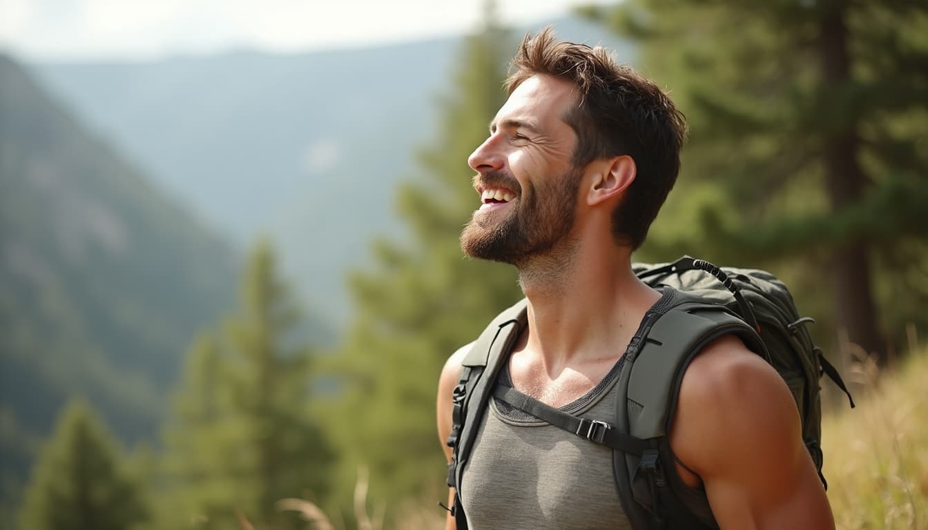 Man enjoying real-world pursuits