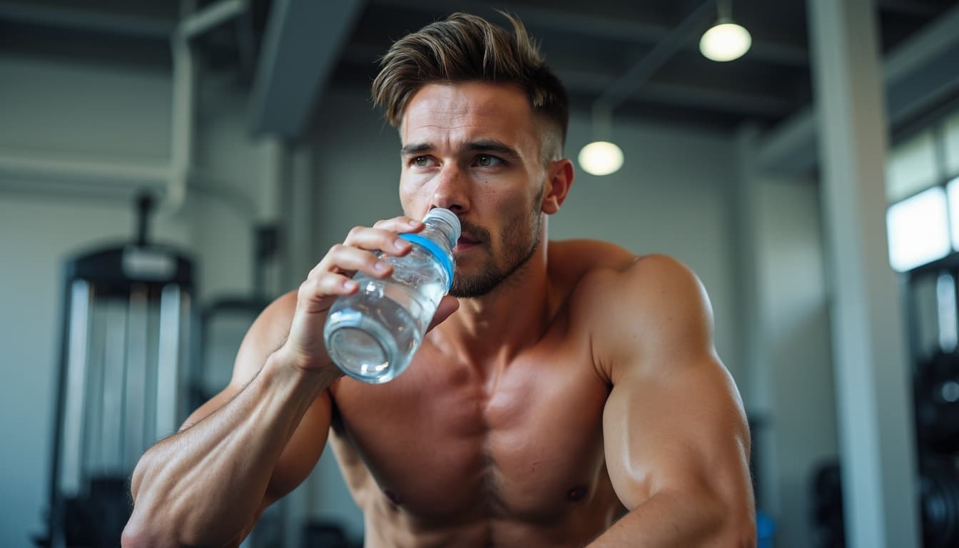 Man Rehydrating After Workout