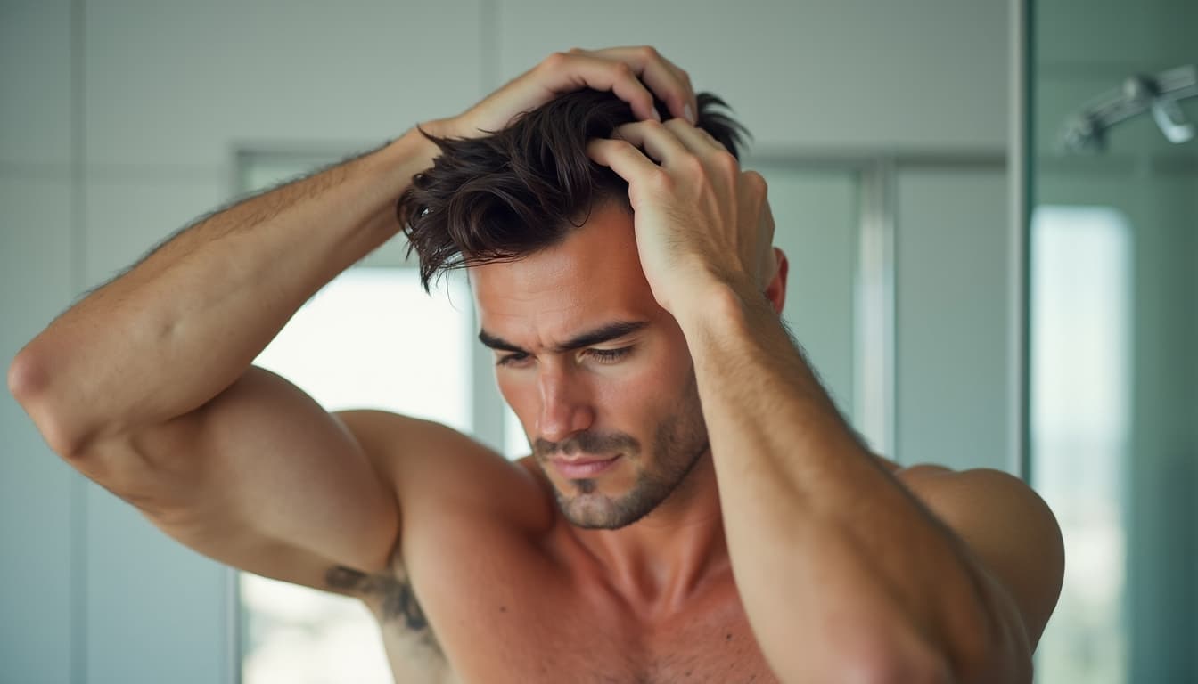 Man Massaging Scalp
