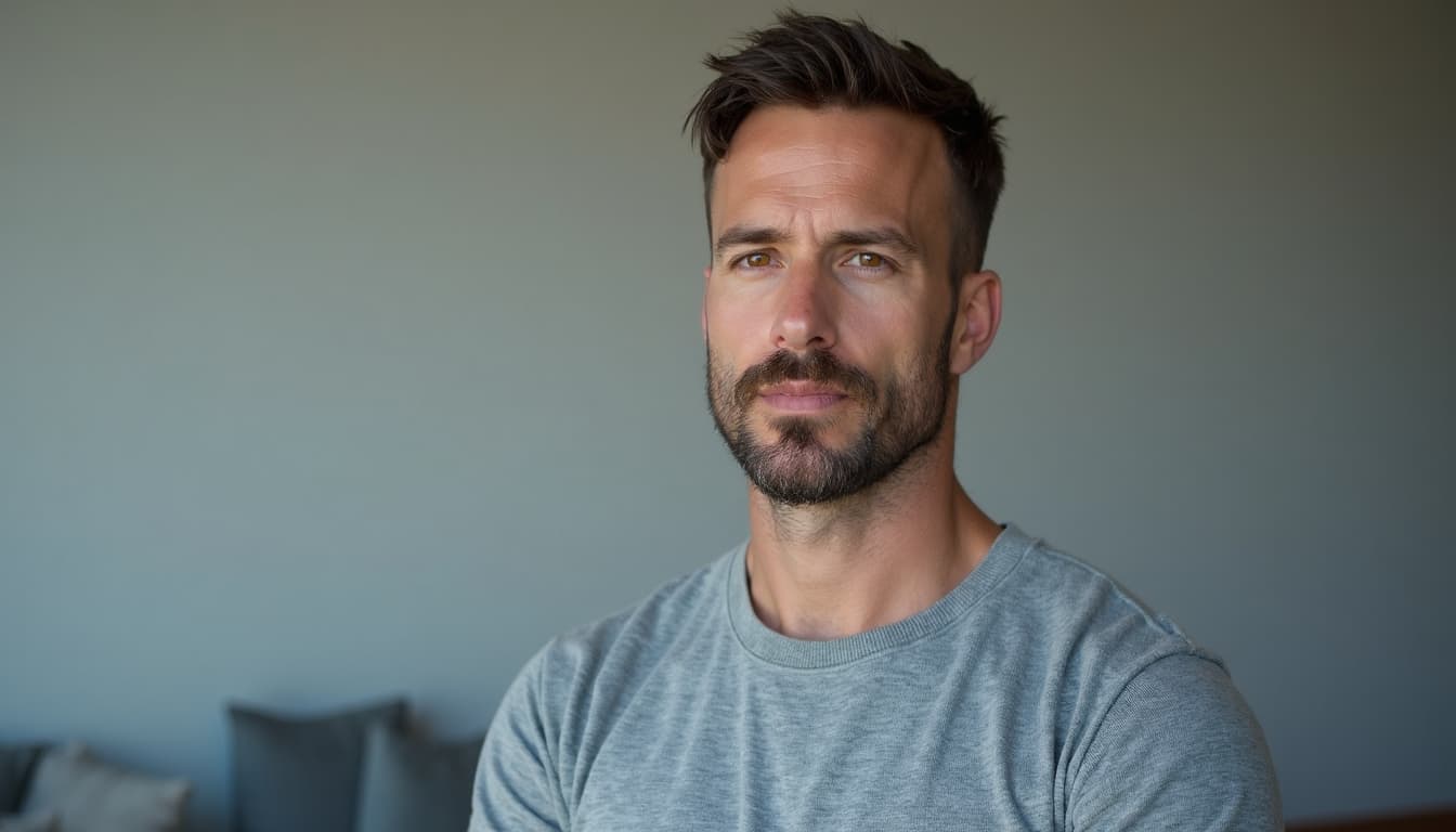 Man confidently resolving conflict