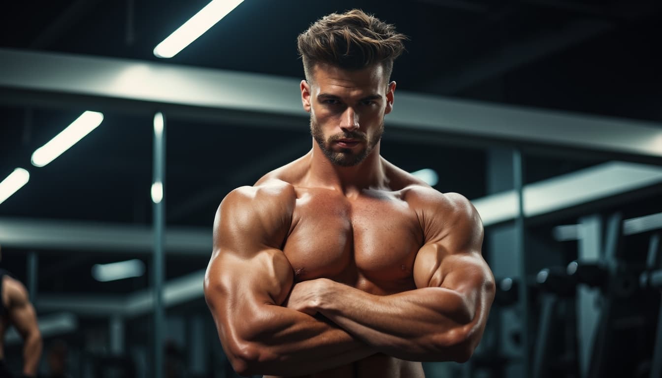 A determined man in a workout setting