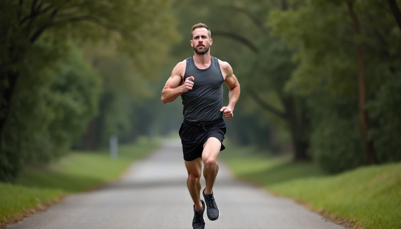Man Running Outdoors