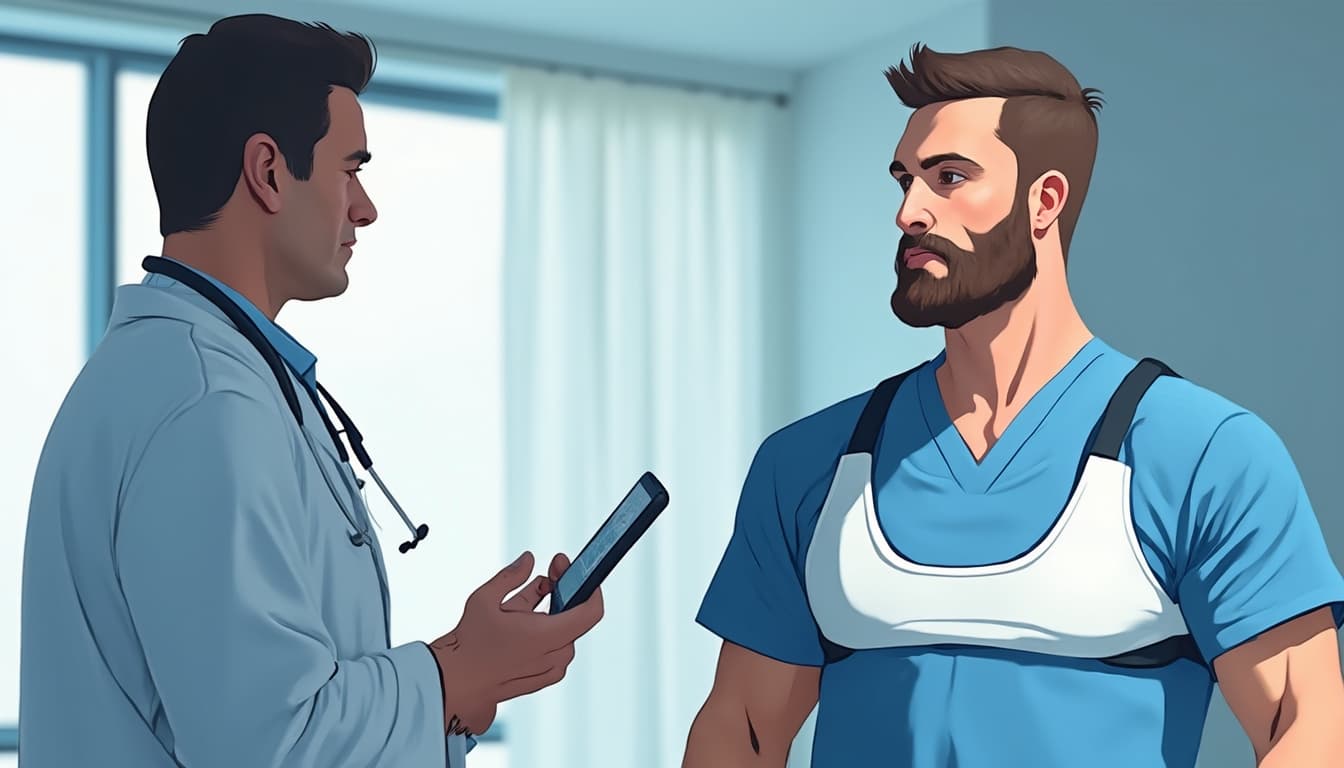 Hombre Hablando sobre la DE con un Médico