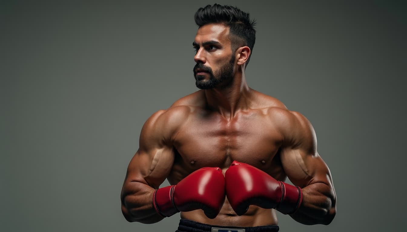 Muscular Male Boxer