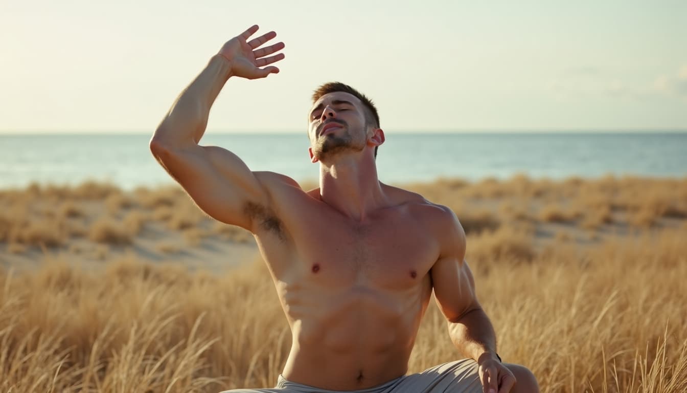 رجل يمارس اليوجا
