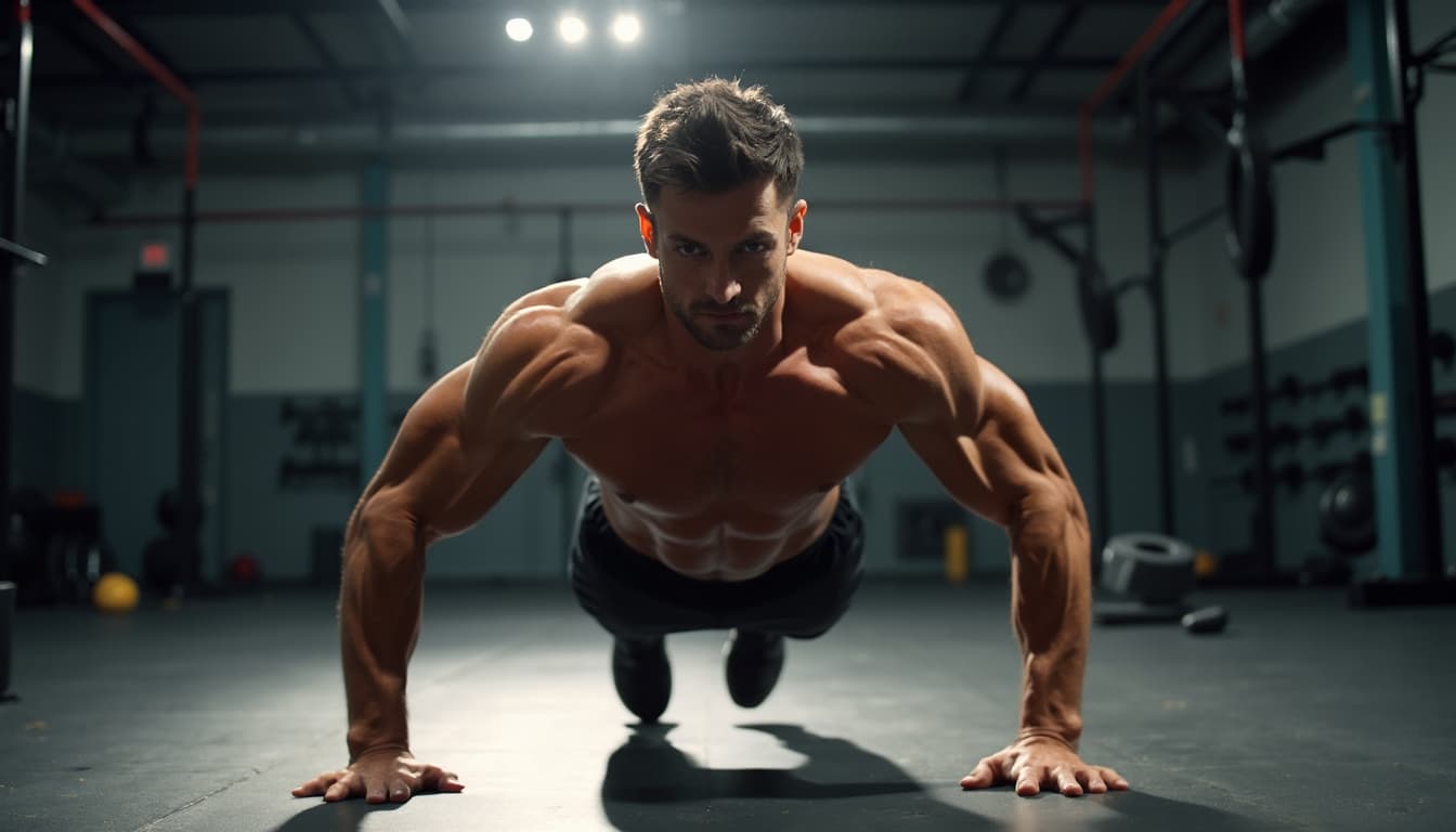 Mann macht Burpees