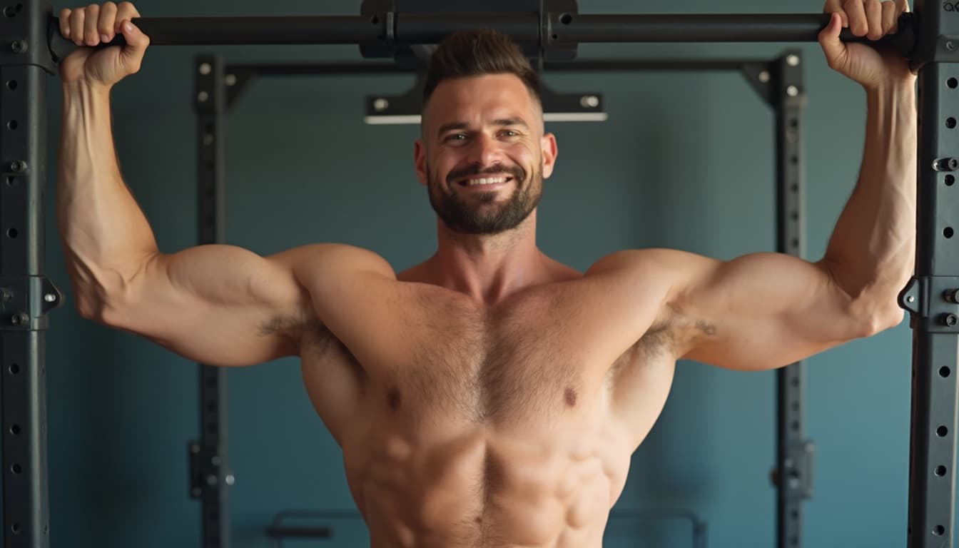 Selbstbewusster männlicher Fitness