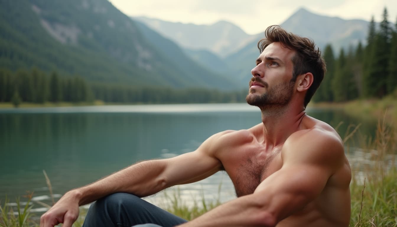 Man Relaxing in Nature