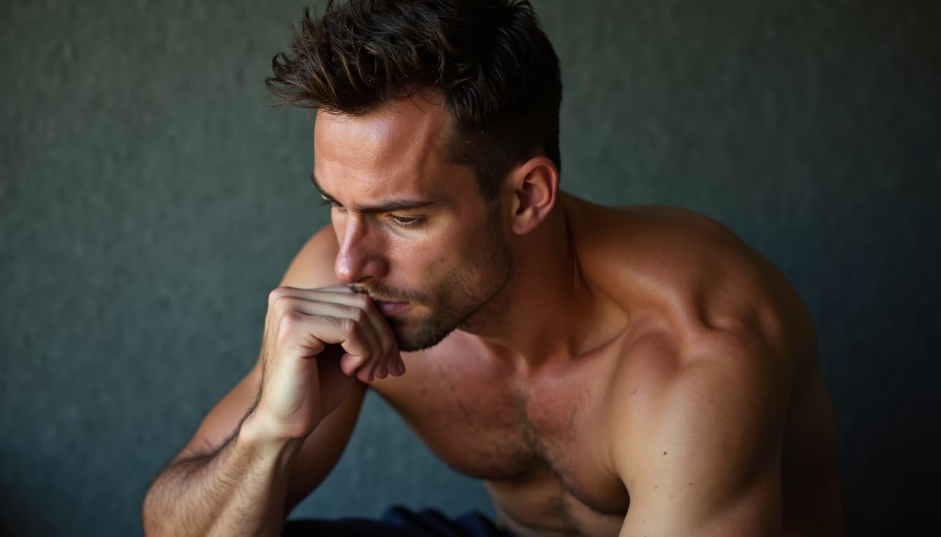 Man in deep contemplation, exploring inner self