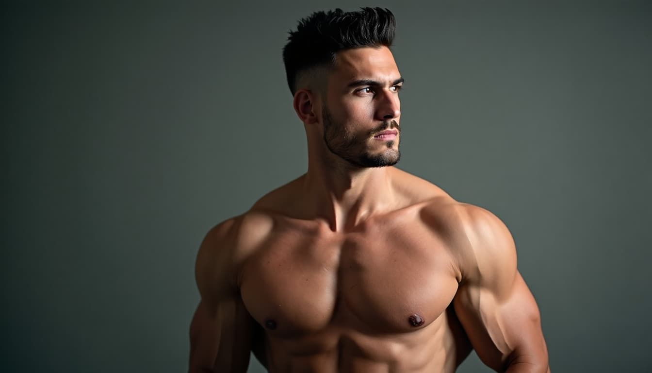 Man demonstrating focused strength and innate talent