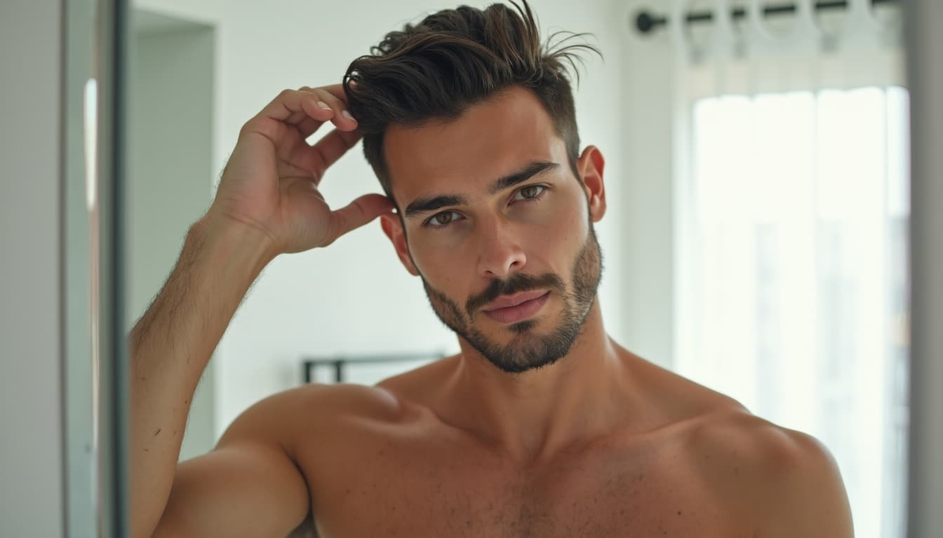 Man Applying Conditioner