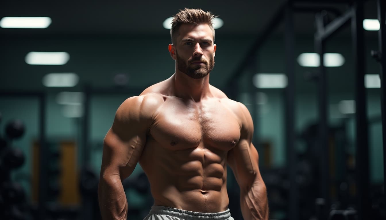 Muscular Man in Gym
