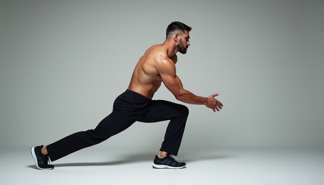 Man performing hamstring stretch