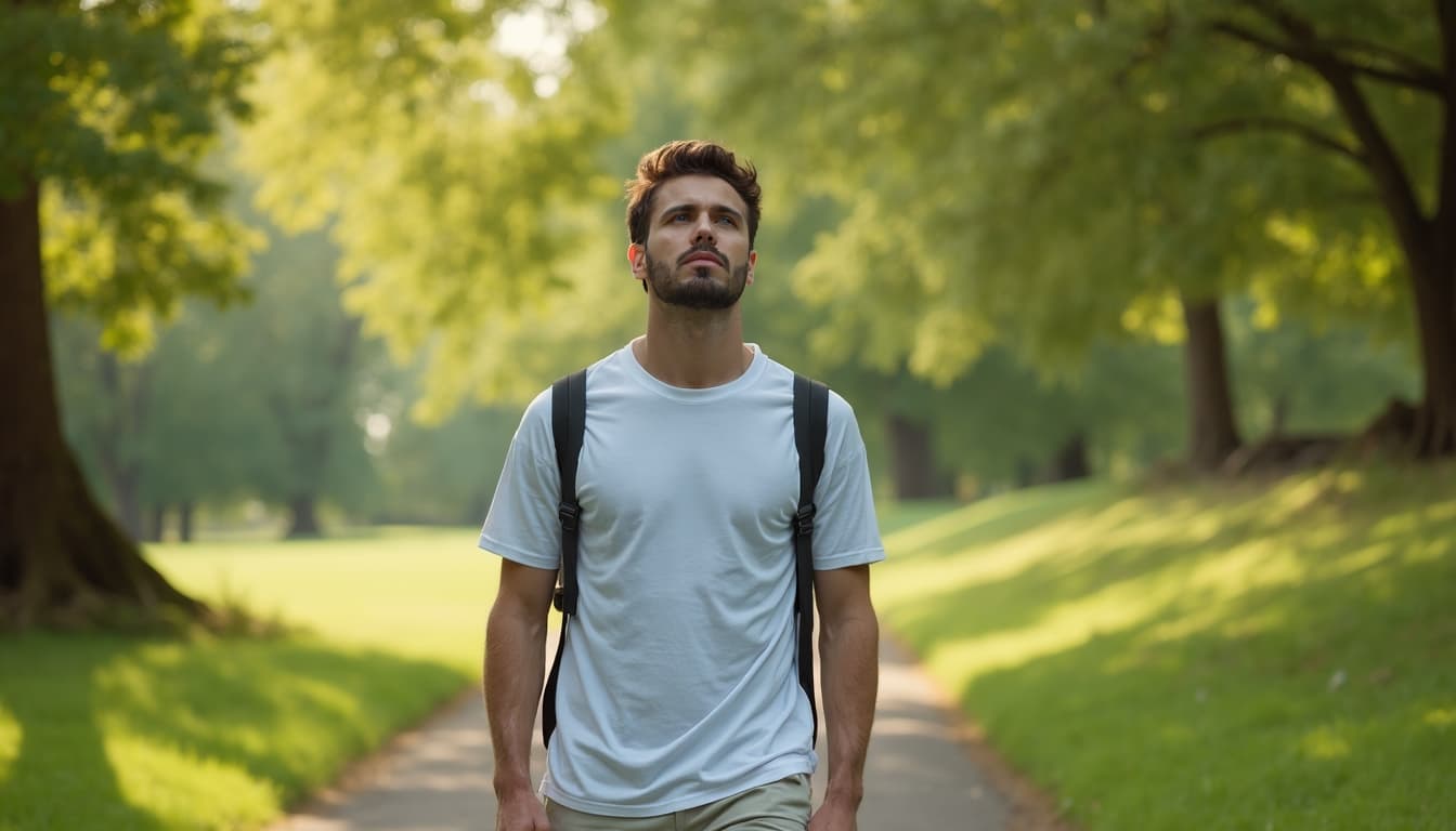 Mindful walking outdoors