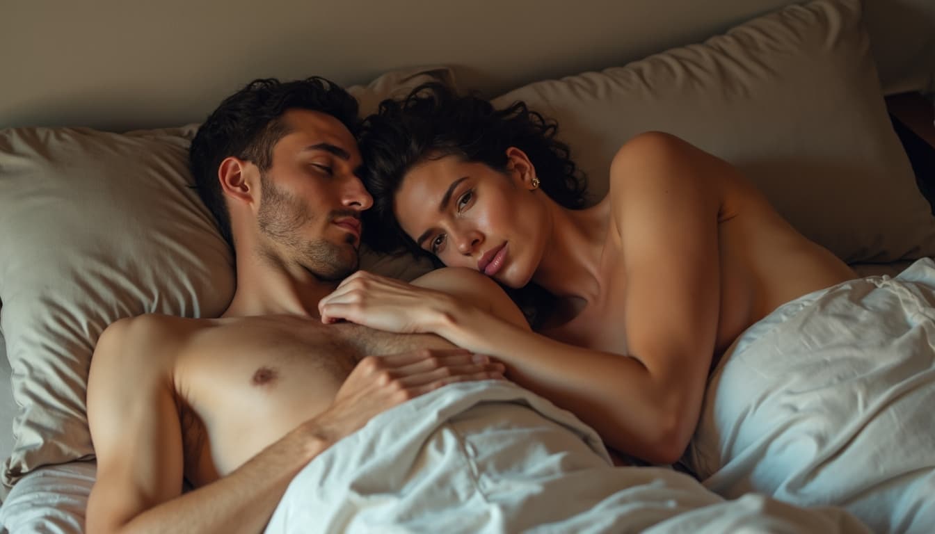 Man with Partner on Bed