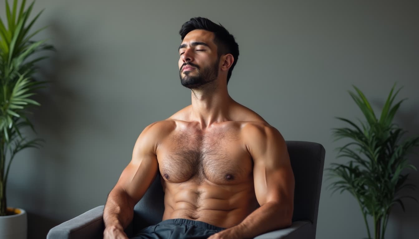 Relaxed Man After Acupuncture
