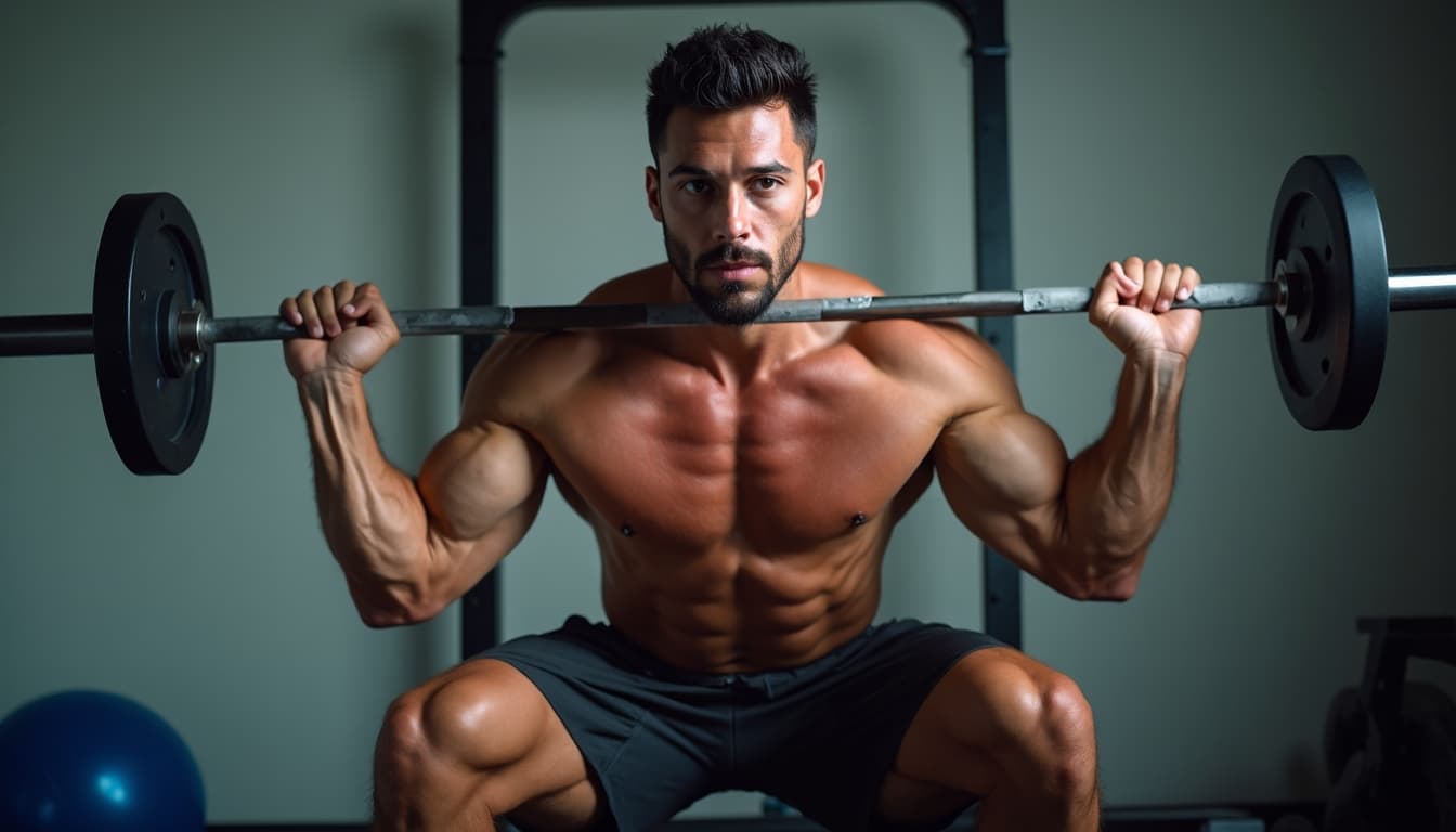 Man performing squats with perfect form