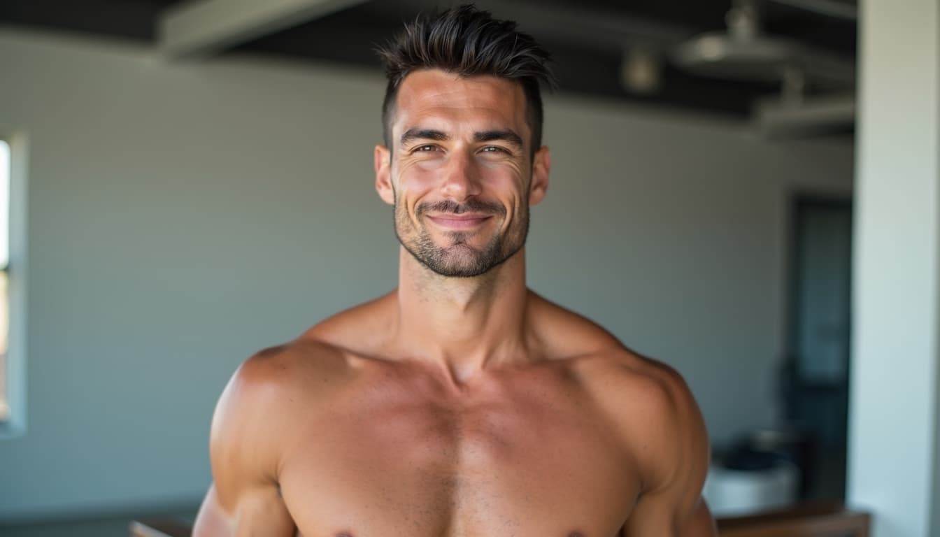 Resilient Man with Composed Expression