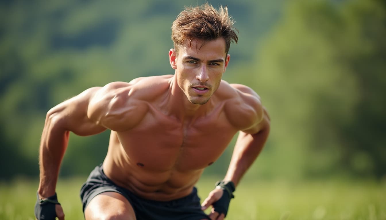 Man Exercising in Nature