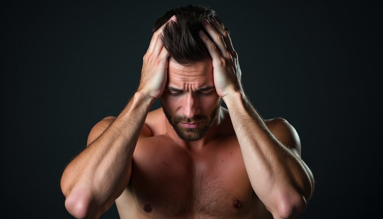 Man experiencing a sharp headache