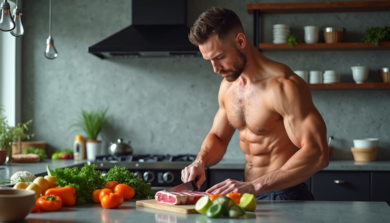 Man expertly preparing a healthy dish