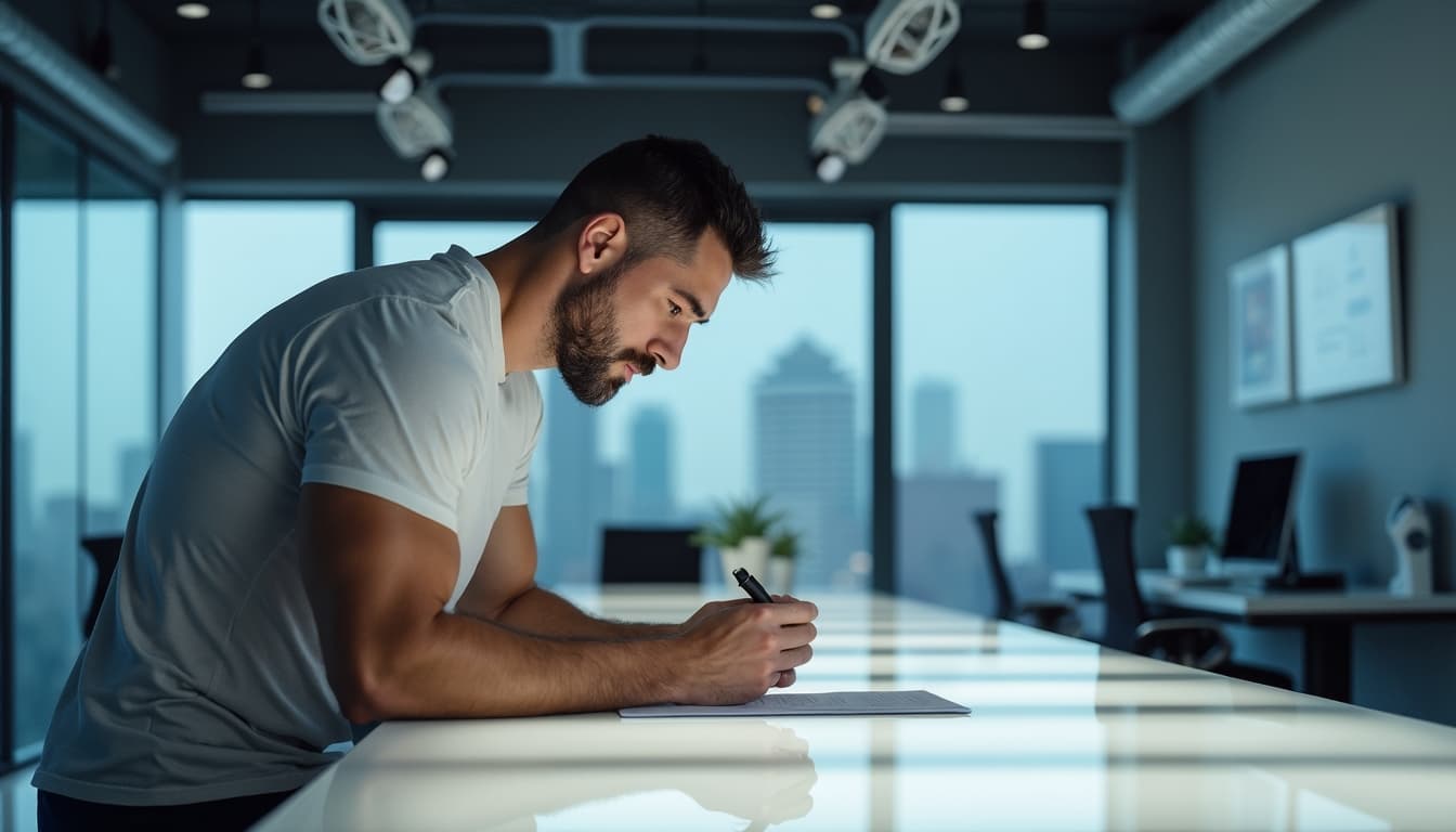 Man focused on strategic planning