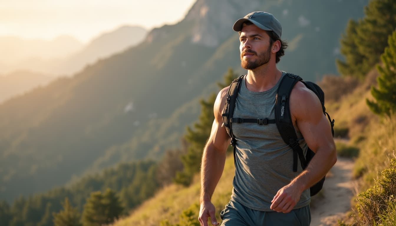 Adventurous Man on a Trail