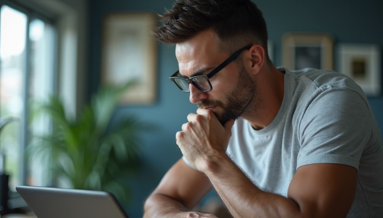 Man enhancing cognitive abilities through learning