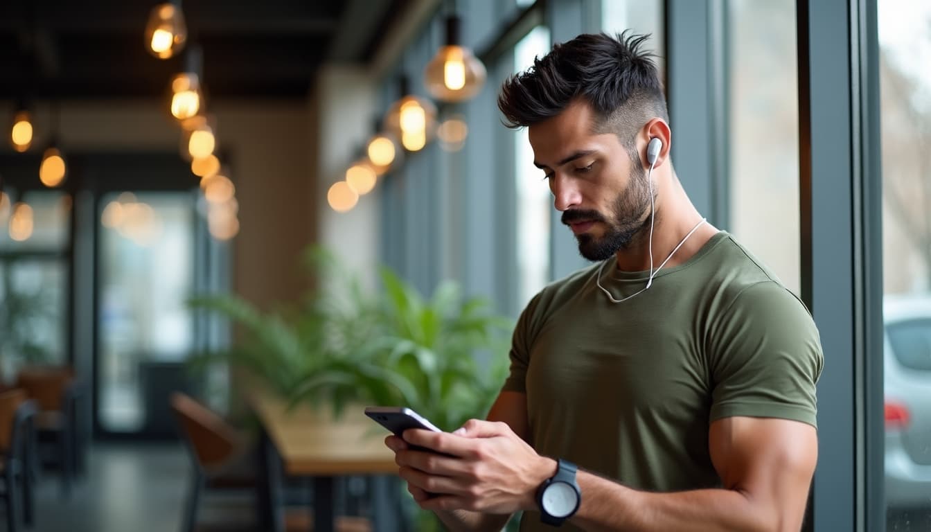 Man integrating language learning into daily routine