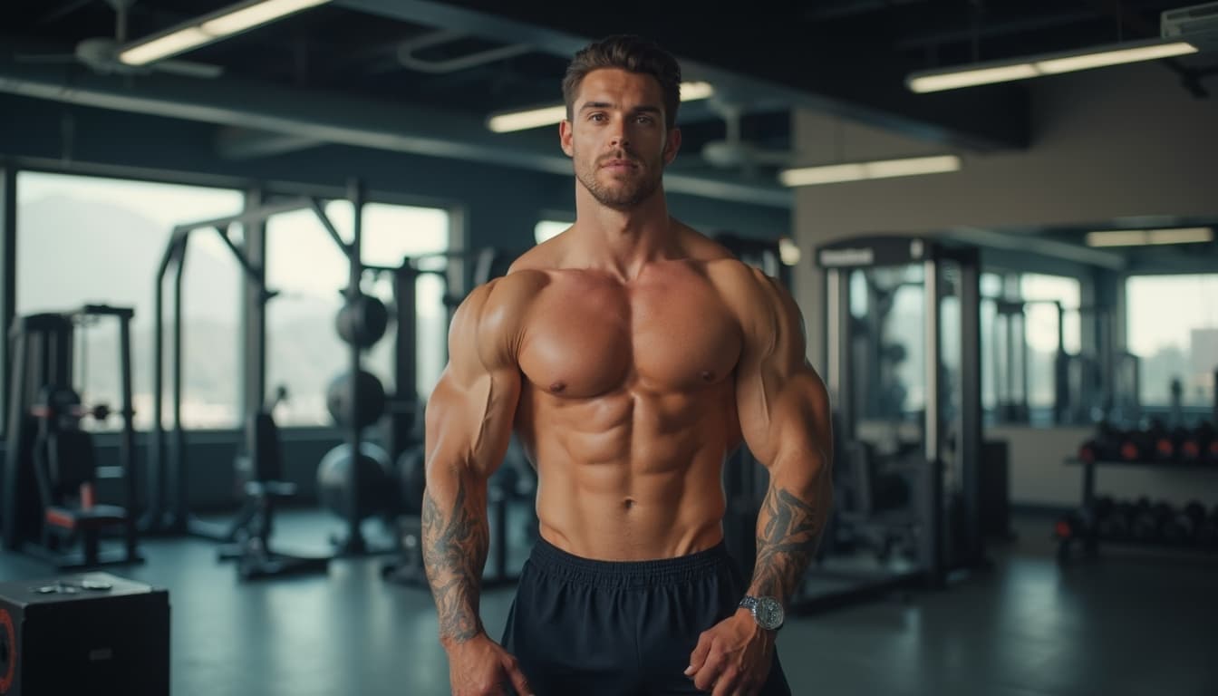 Athletic Male in Fitness Studio