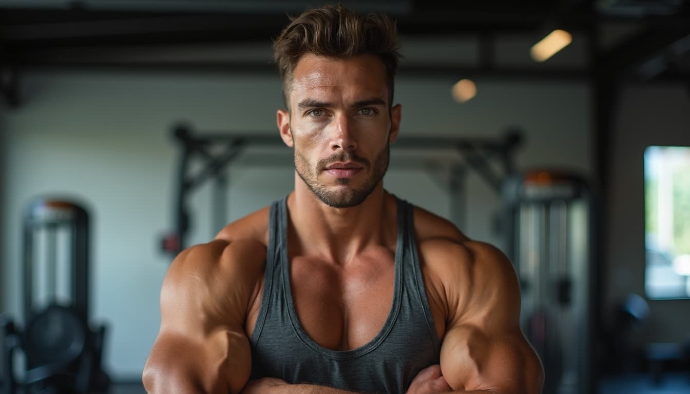 Confident male in a fitness setting