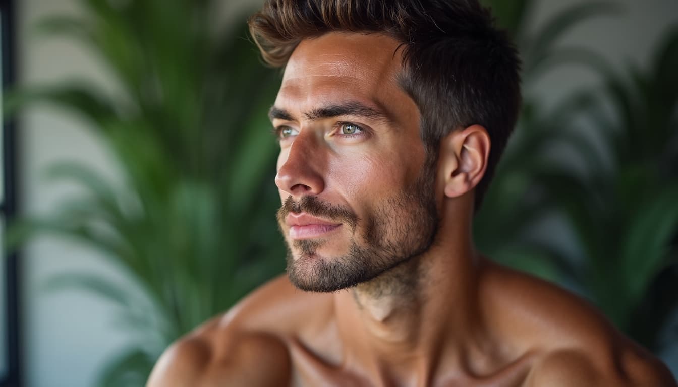 Hombre en forma recuperándose después del entrenamiento