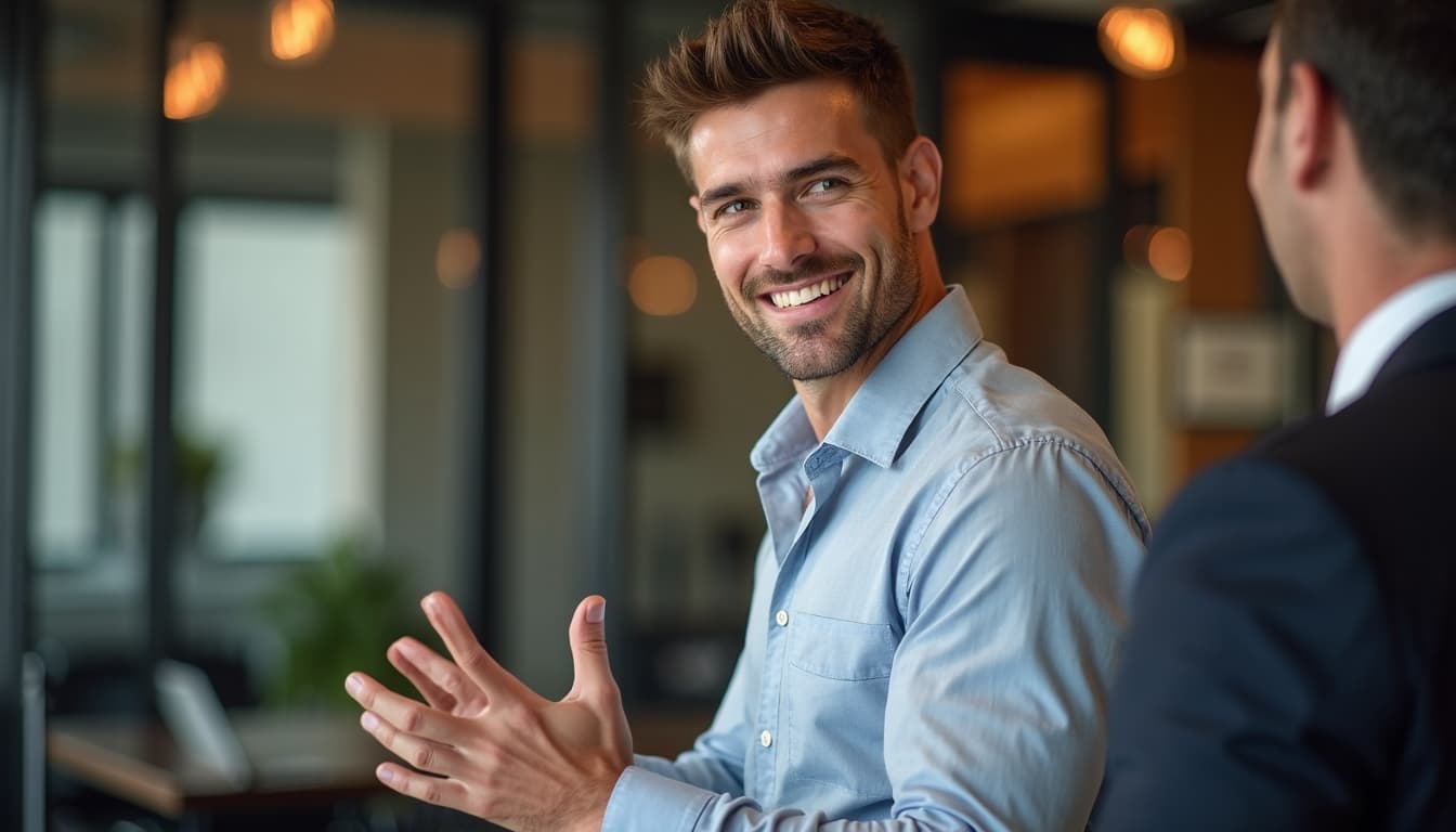 Charismatic man making a memorable connection