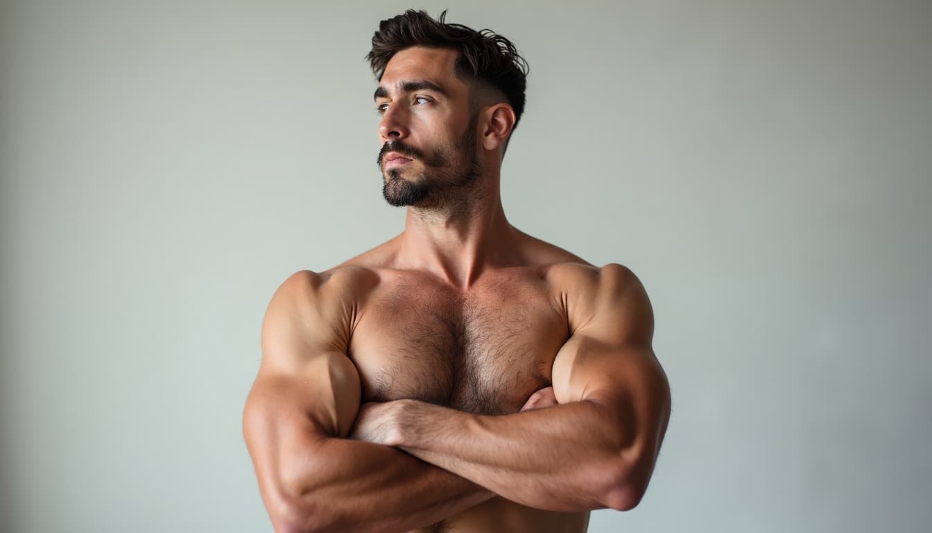 Strong man with focused intensity